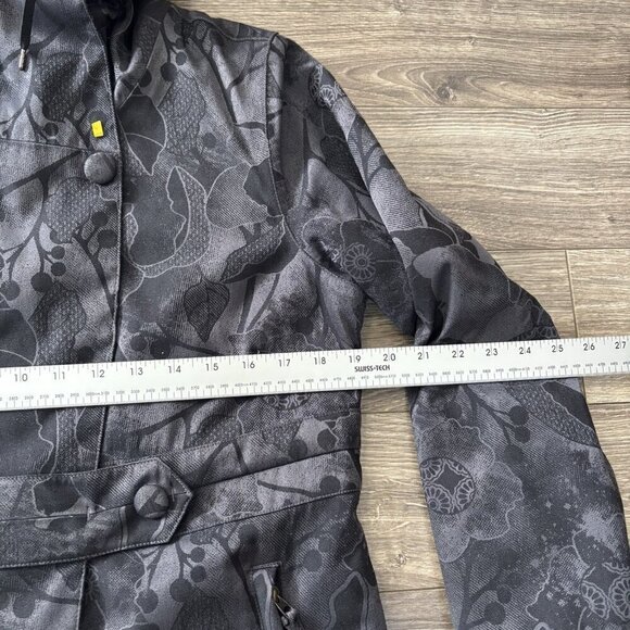 LOLE Insulated Waterproof Winter Parka Jacket Coat Womens M Black Floral flowers - Picture 4 of 16